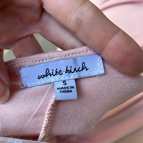 New white birch pink lace trim, sleeveless tap - Picture 7 of 13